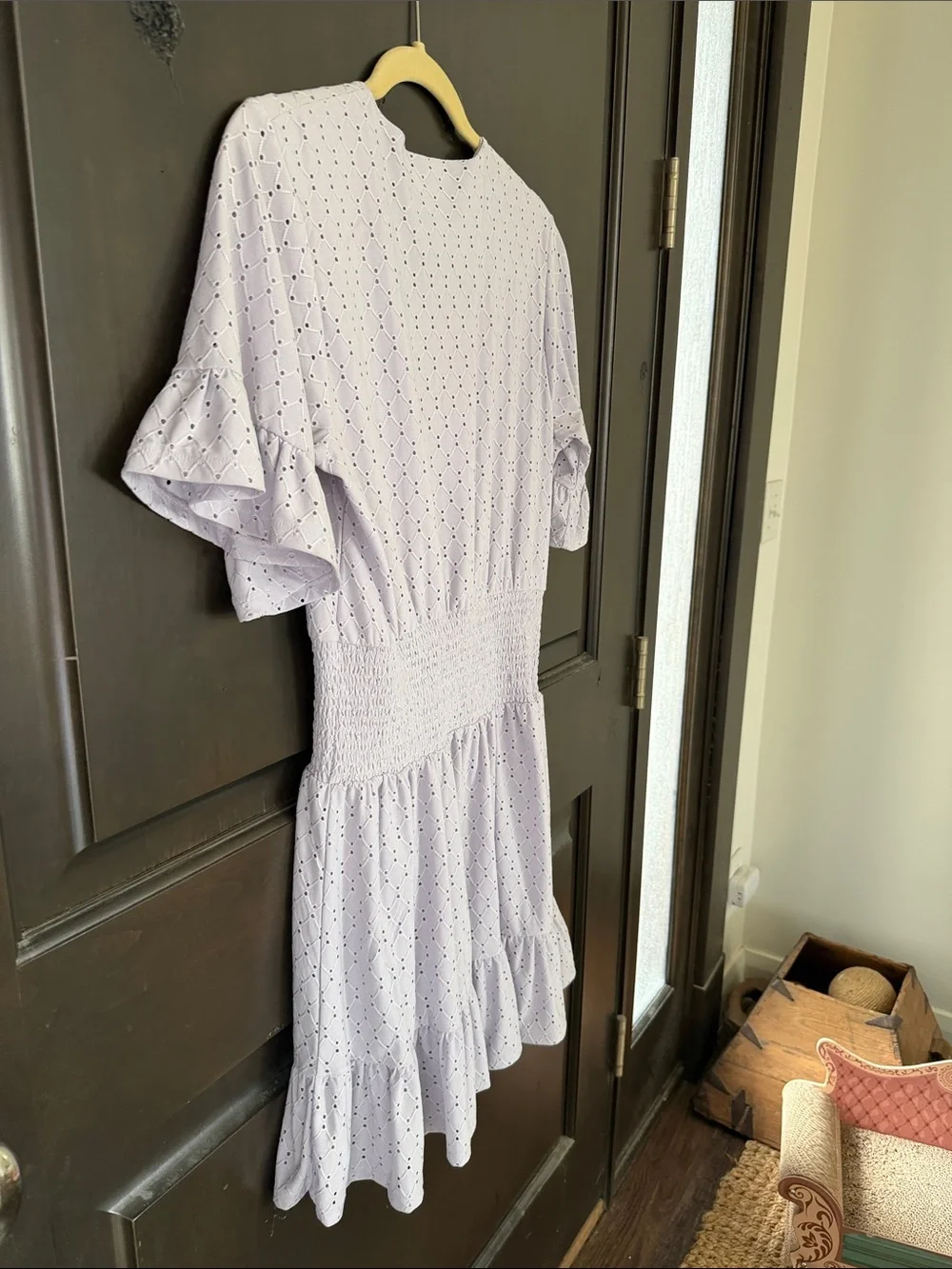 Michael Kors Lavender Eyelet Ruffle Dress in Light Lavender Size Small